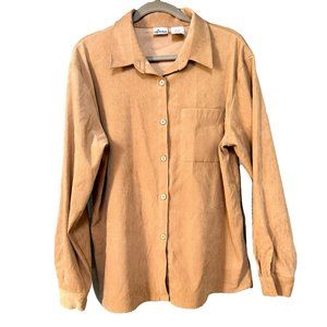 Anna Vintage Button Up Shirt Woman’s Tan/Gold (Size X-Large)